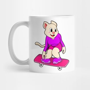 Cat as Skater with Skateboard Mug